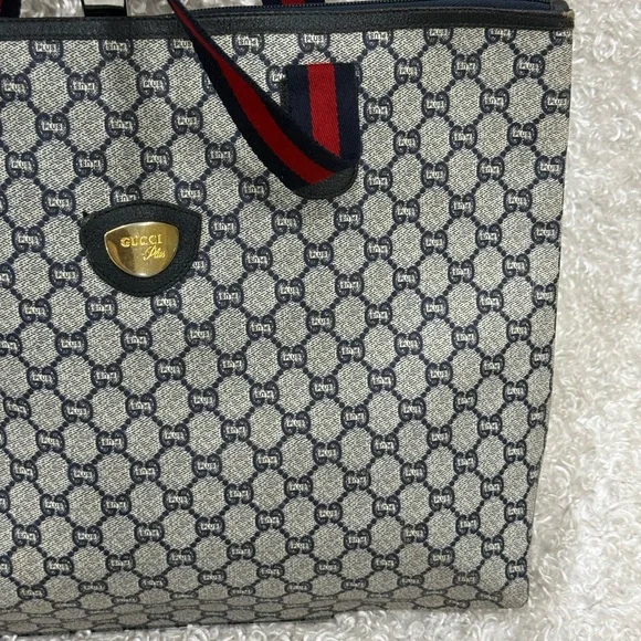 Gucci GG Plus Gray Monogram Tote Bag - Picture 2 of 16